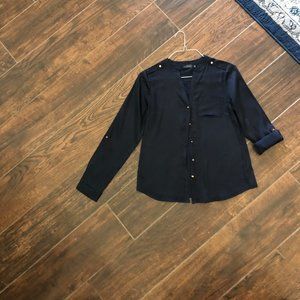 Navy blue with Gold Button blouse